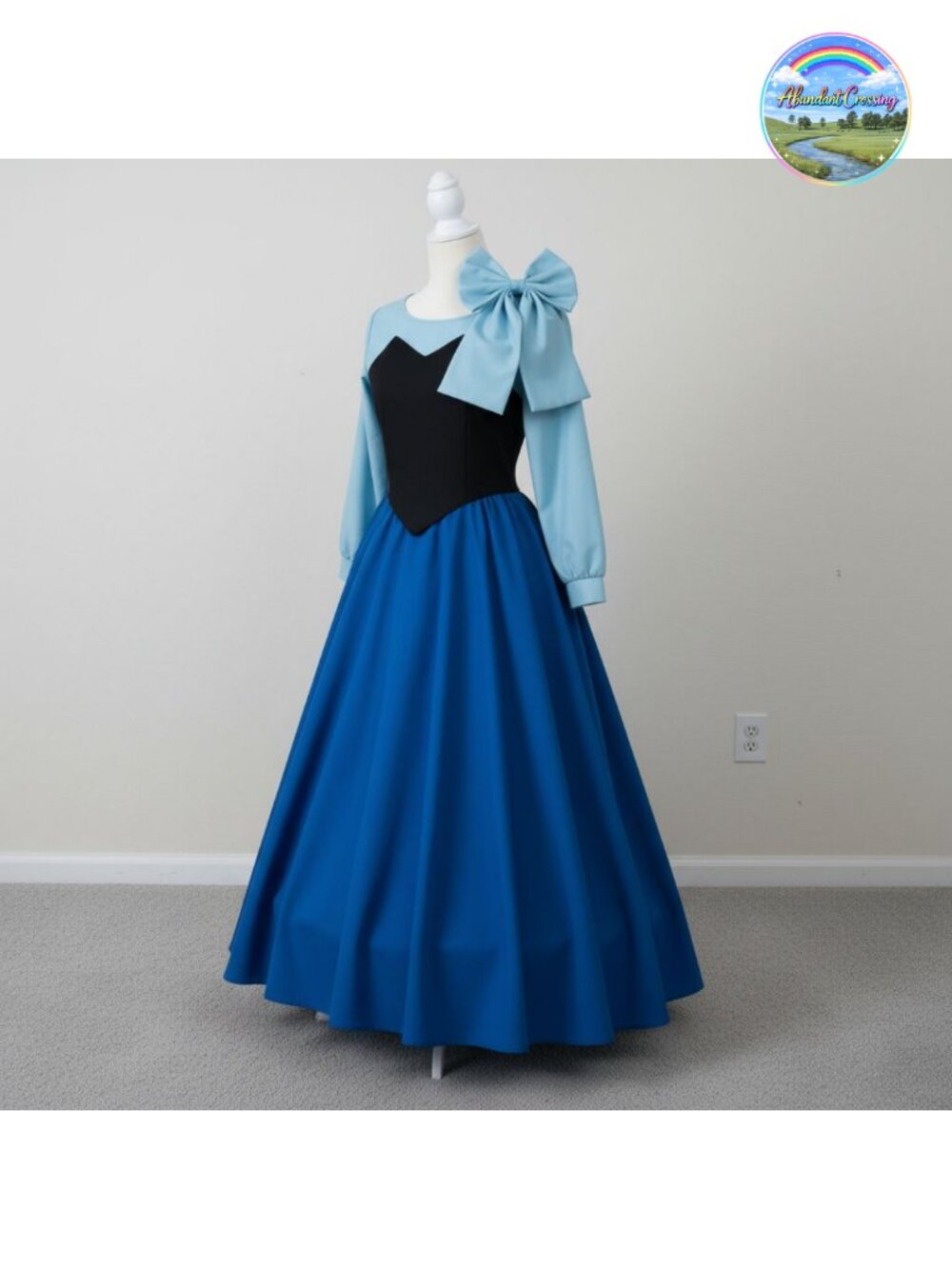 Princess Mermaid Costume Dress with Headwear Cosplay Halloween Party